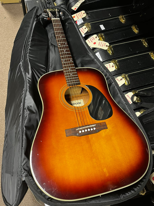 Epiphone FT-145 SB Sunburst Texan Made in Japan Acoustic Guitar with case- Used Good