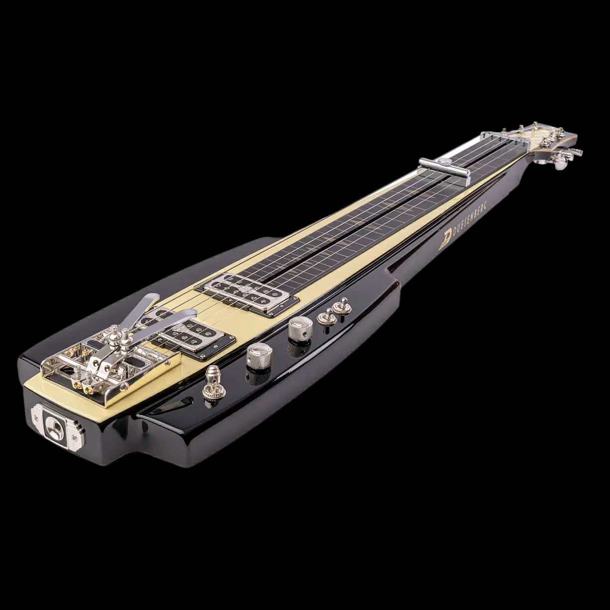 Duesenberg Fairytale Split/King Black Lapsteel with Case