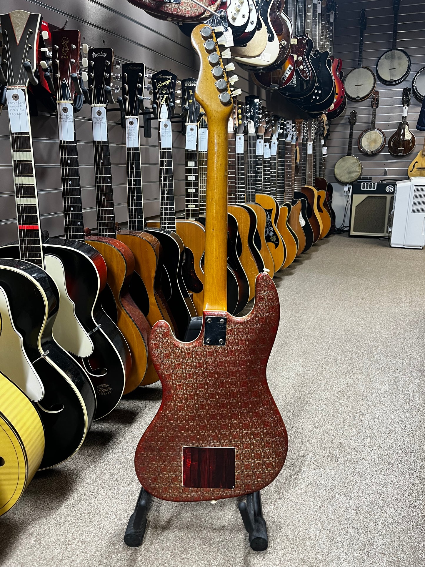 Hofner Galaxie 176 Red Brocade-Texture Vinyl 1960s Electric Guitar