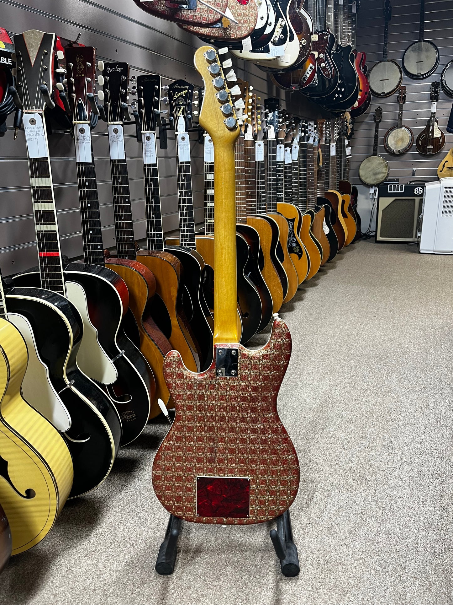 Hofner Galaxie 176 Red Brocade-Texture Vinyl 1960s Electric Guitar