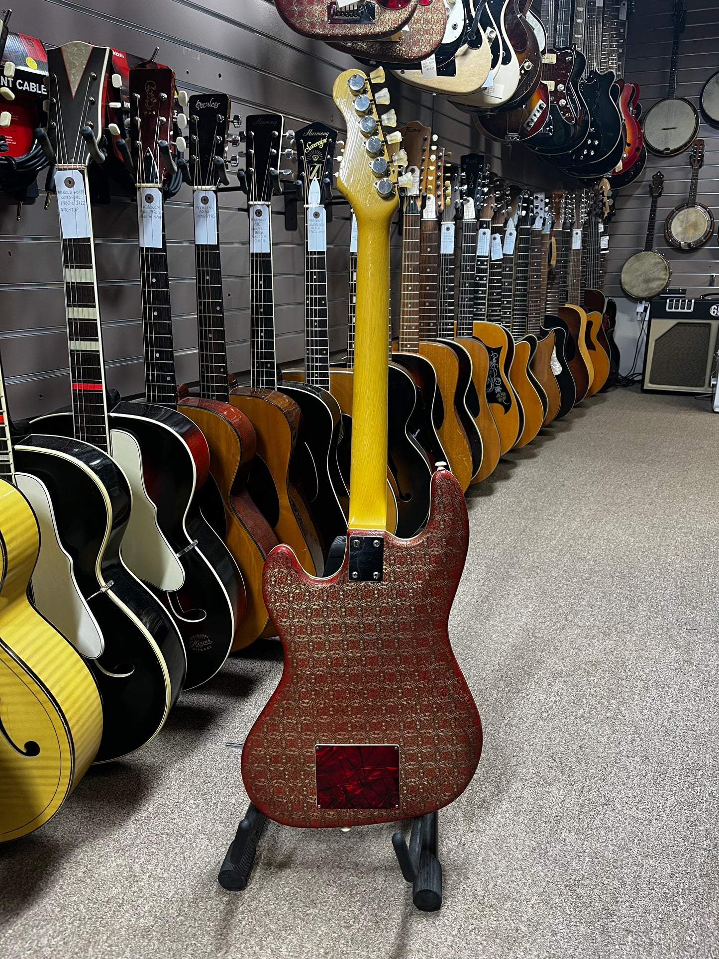 Hofner Galaxie 176 Red Brocade-Texture Vinyl 1960s Electric Guitar