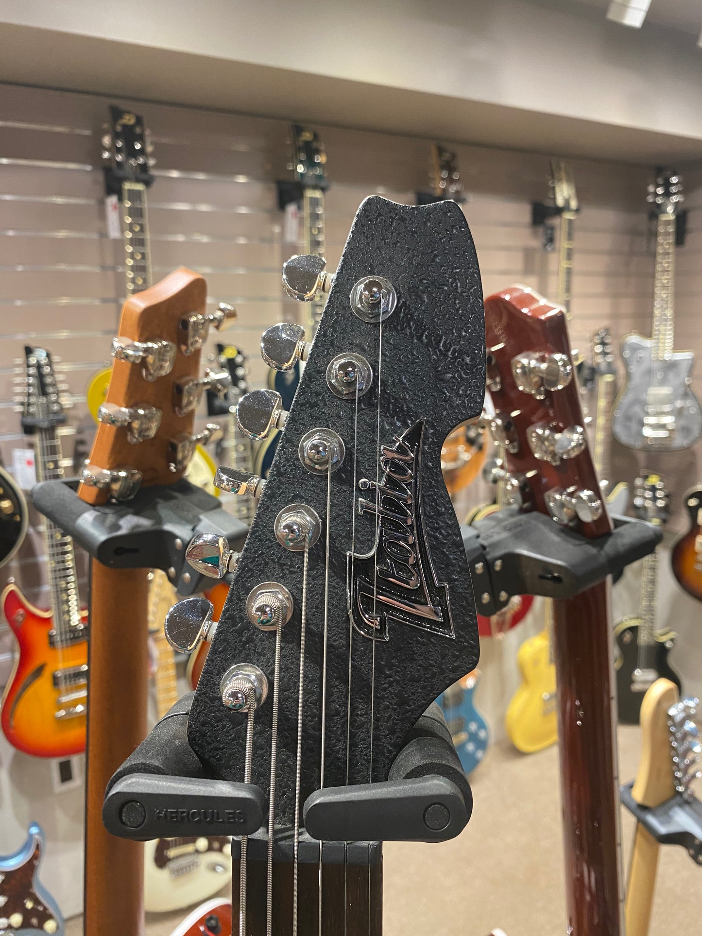 Italia D-Man Modena Baritone Electric Guitar Black Textured - Mint