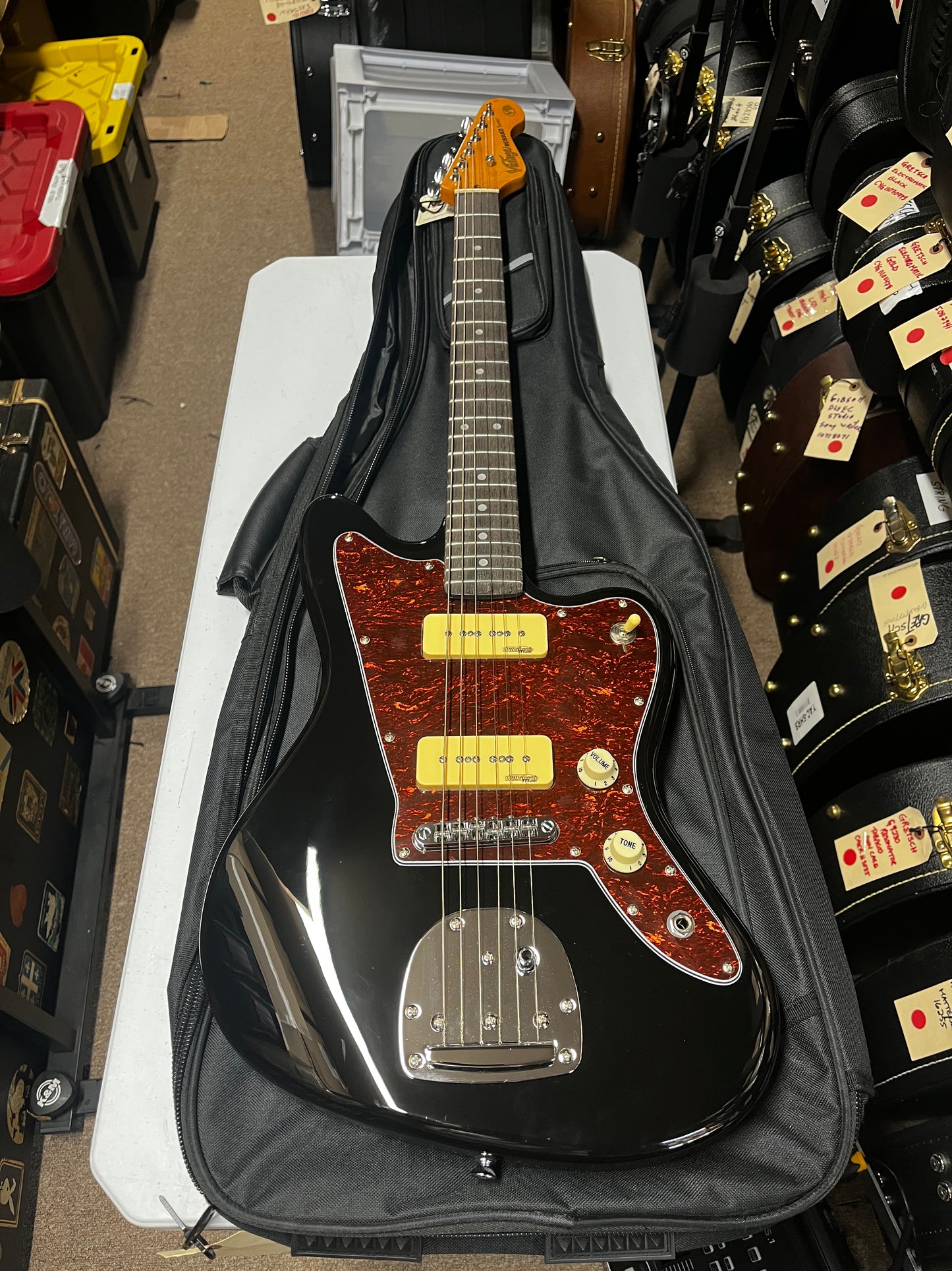 Vintage V65 Reissued Series Electric Guitar ~ Boulevard Black - Mint Used