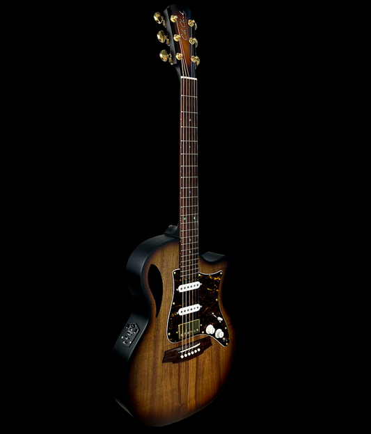 Cole Clark True Hybrid TL2EC-BLBL-HSS-SUN Sunburst Acoustic Guitar