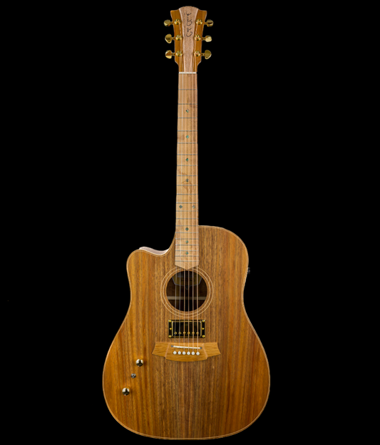 Cole Clark CCFL2EC-LH-BLBL-HUM Fat Lady 2 Series Left Handed Acoustic Guitar