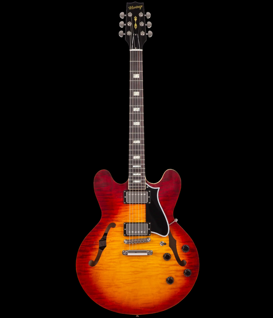 Heritage Custom Core H-535 Semi-Hollow Dark Cherry Sunburst Electric Guitar