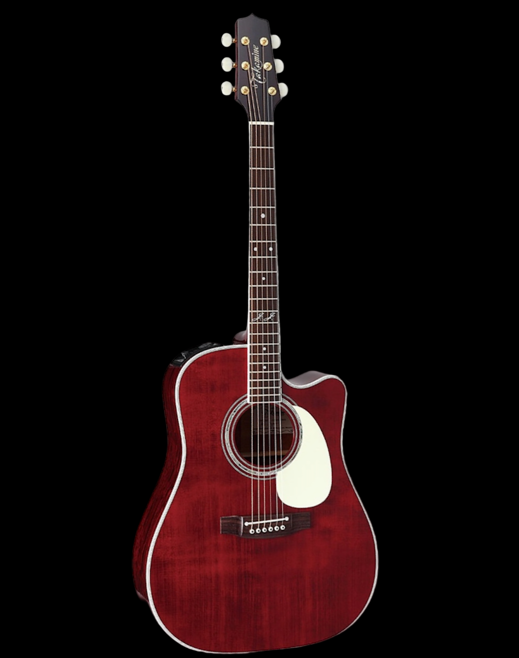 Takamine JJ325SRC John Jorgenson Signature Cutaway 6 String RH Acoustic Electric Guitar with Semi-Hard Case - Gloss Red Stain Finish