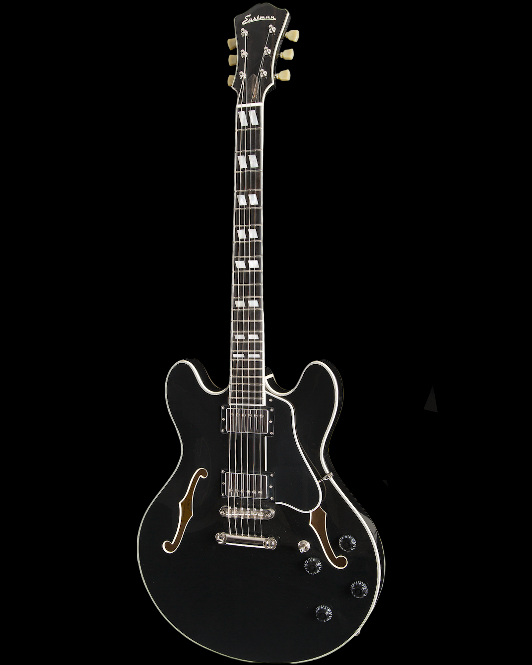 Eastman T486-BK Semi Hollow Body Black Electric Guitar – The