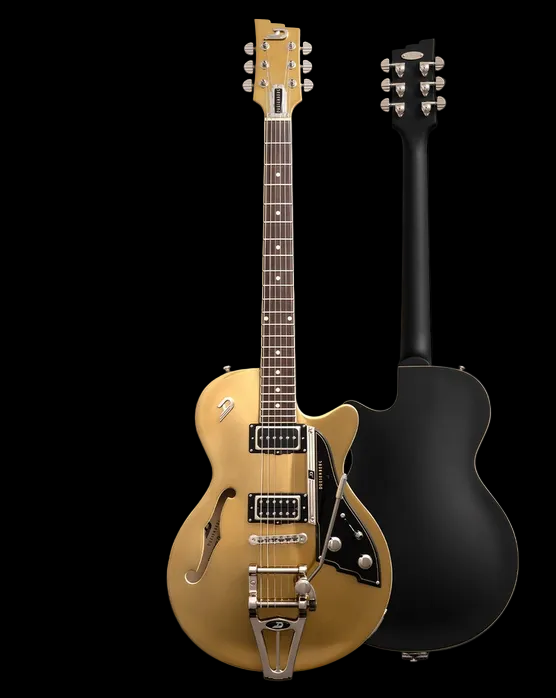 Duesenberg Starplayer TV Hanover Gold guitar with Custom Line case