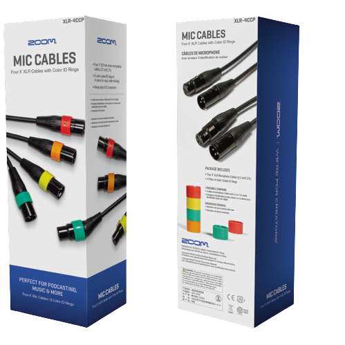 ZOOM MIC CABLES WITH COLOR ID RINGS