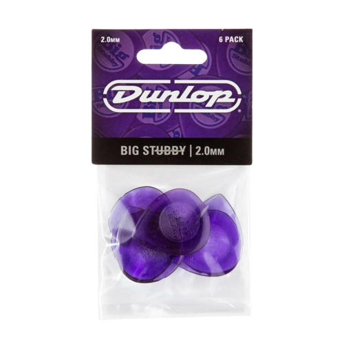 Dunlop Big Stubby Jazz Picks - 2.0 mm, 6 Pack