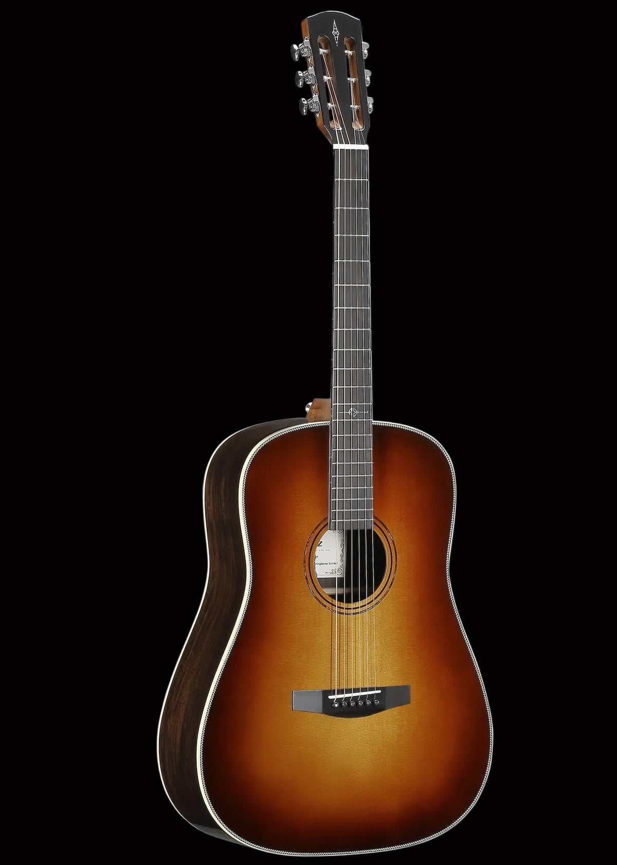 Alvarez LDR70e Herringbone Sunset – Laureate 12-Fret Rounded-Shoulder Dreadnought Acoustic-Electric Guitar (with AFC30 FlexiCase)