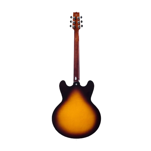 Thin Line Acoustic Electric Guitar 6 String Double Cutaway Sunburst