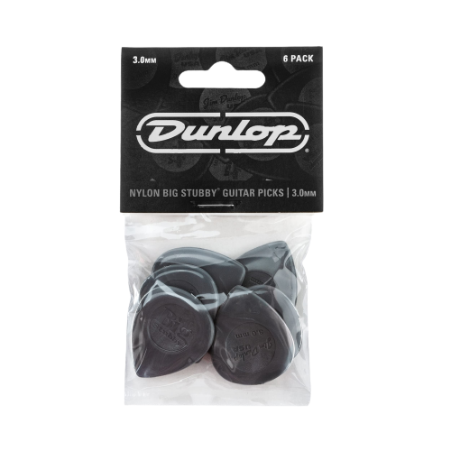 Dunlop Nylon Big Stubby Picks - 3.0 mm, 6 Pack