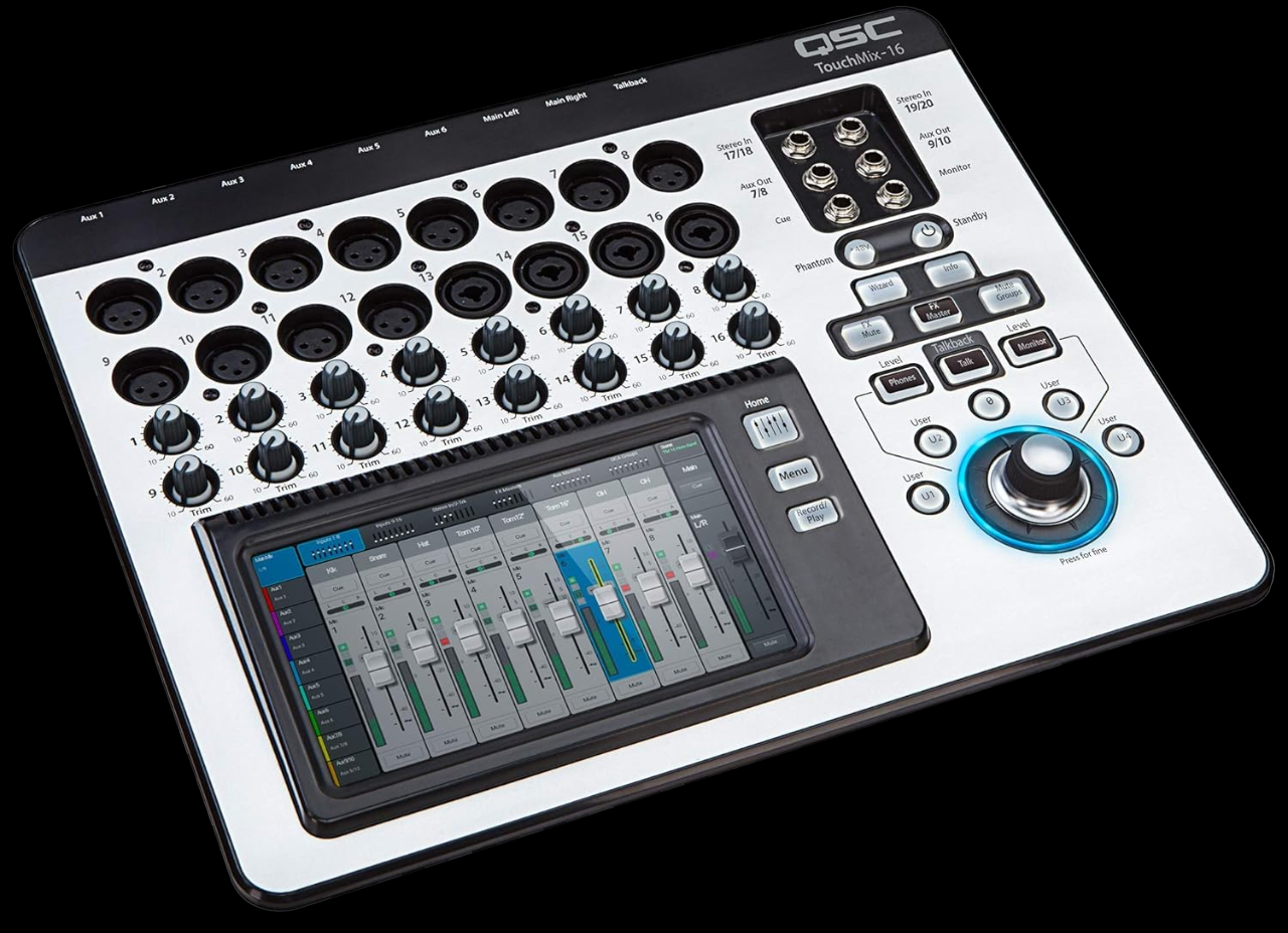 QSC TouchMix-16 Compact Digital Mixer with Touchscreen Top View