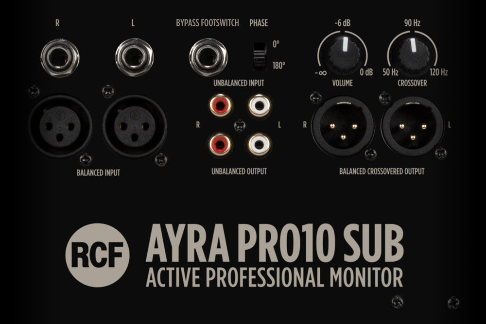 RCF AYRA PRO10 10-inch Active Studio Subwoofer Rear View