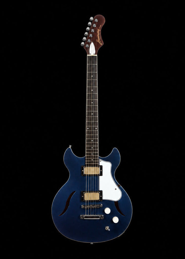 Harmony Comet Semi-Hollow Electric Guitar w/ MONO Vertigo Case – Midnight Blue
