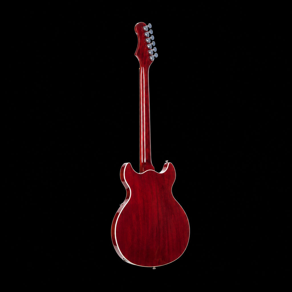 Harmony Comet Semi-Hollow Electric Guitar w/ MONO Vertigo Case – Transparent Red