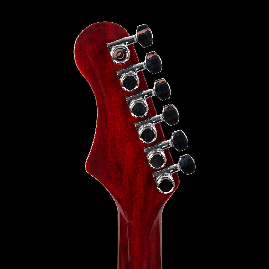 Harmony Comet Semi-Hollow Electric Guitar w/ MONO Vertigo Case – Transparent Red