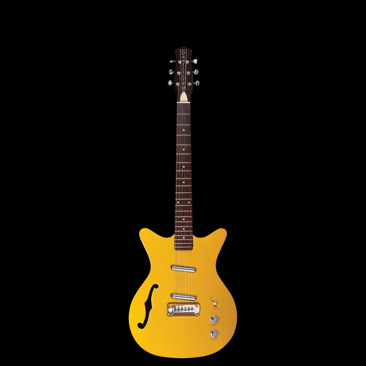 Danelectro Fifty Niner Semi-Hollow Electric Guitar - Gold Top - (UPGRADED) With Les Trem