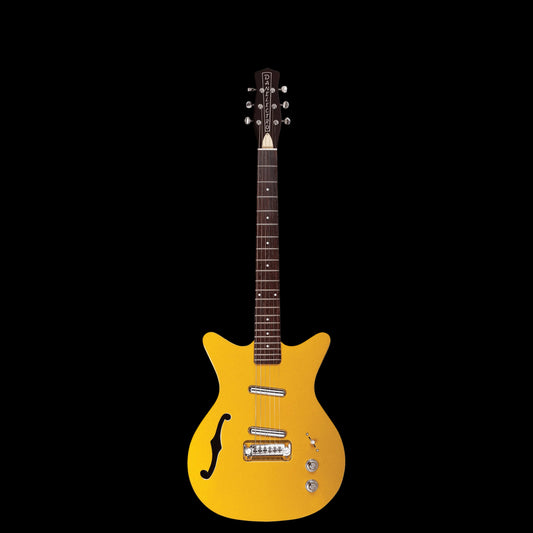 Danelectro Fifty Niner Semi-Hollow Electric Guitar - Gold Top - (UPGRADED) With Les Trem
