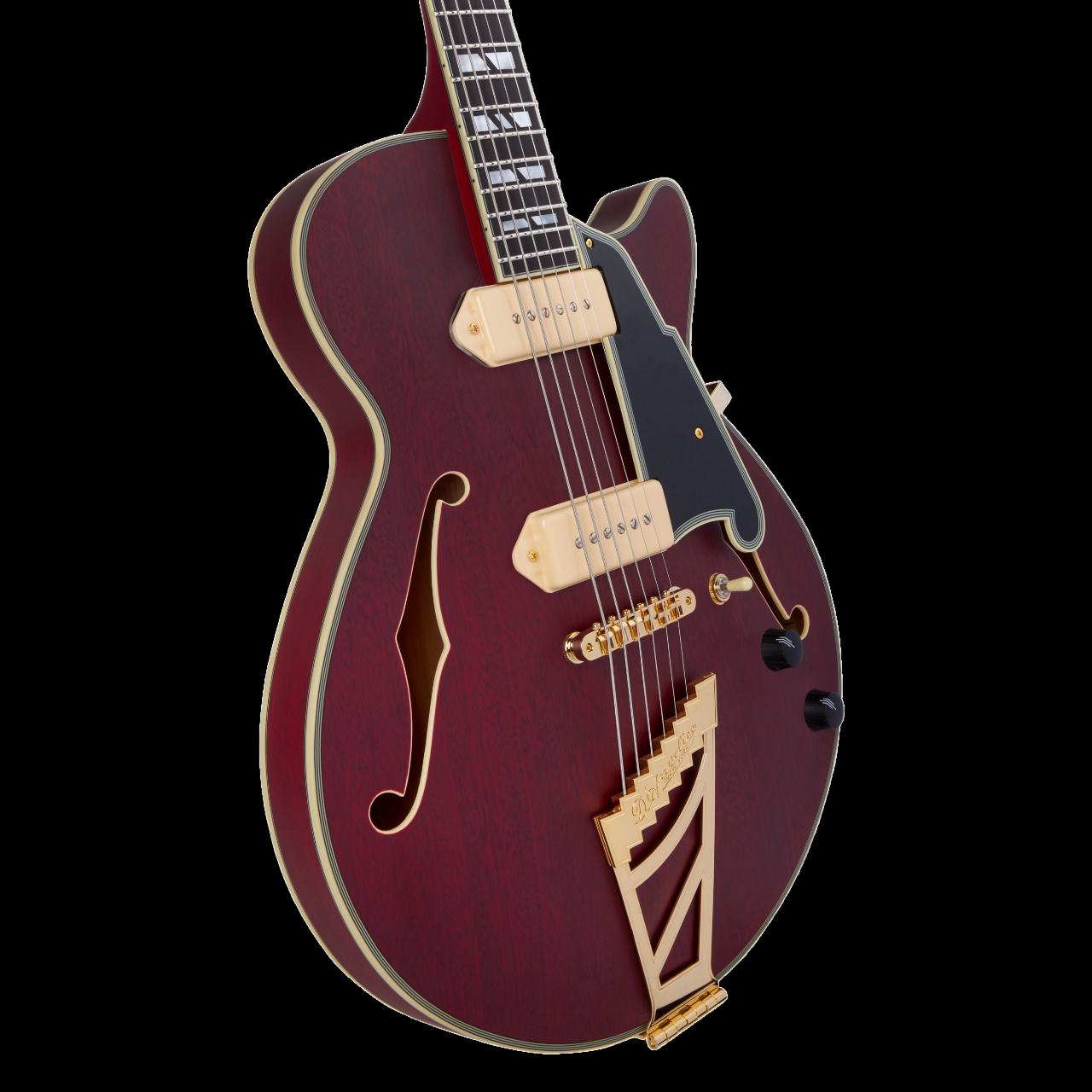 D'Angelico Deluxe SS Baritone Satin Trans Wine Electric Guitar