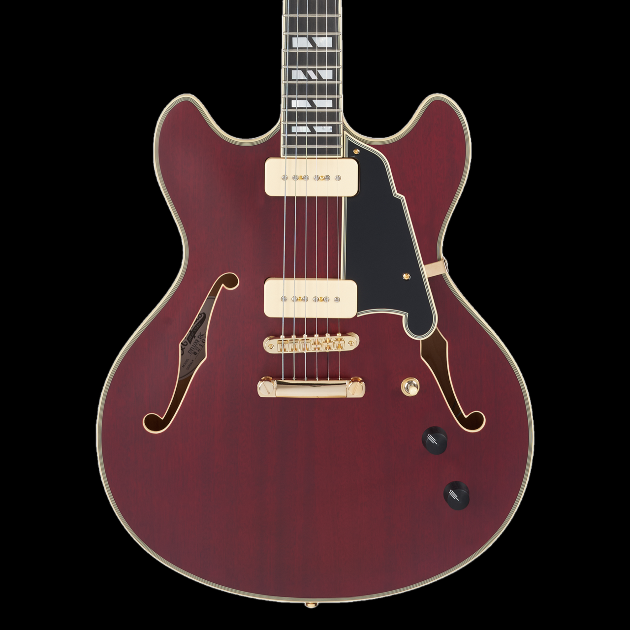 D'Angelico Deluxe DC Satin Trans Wine Electric Guitar