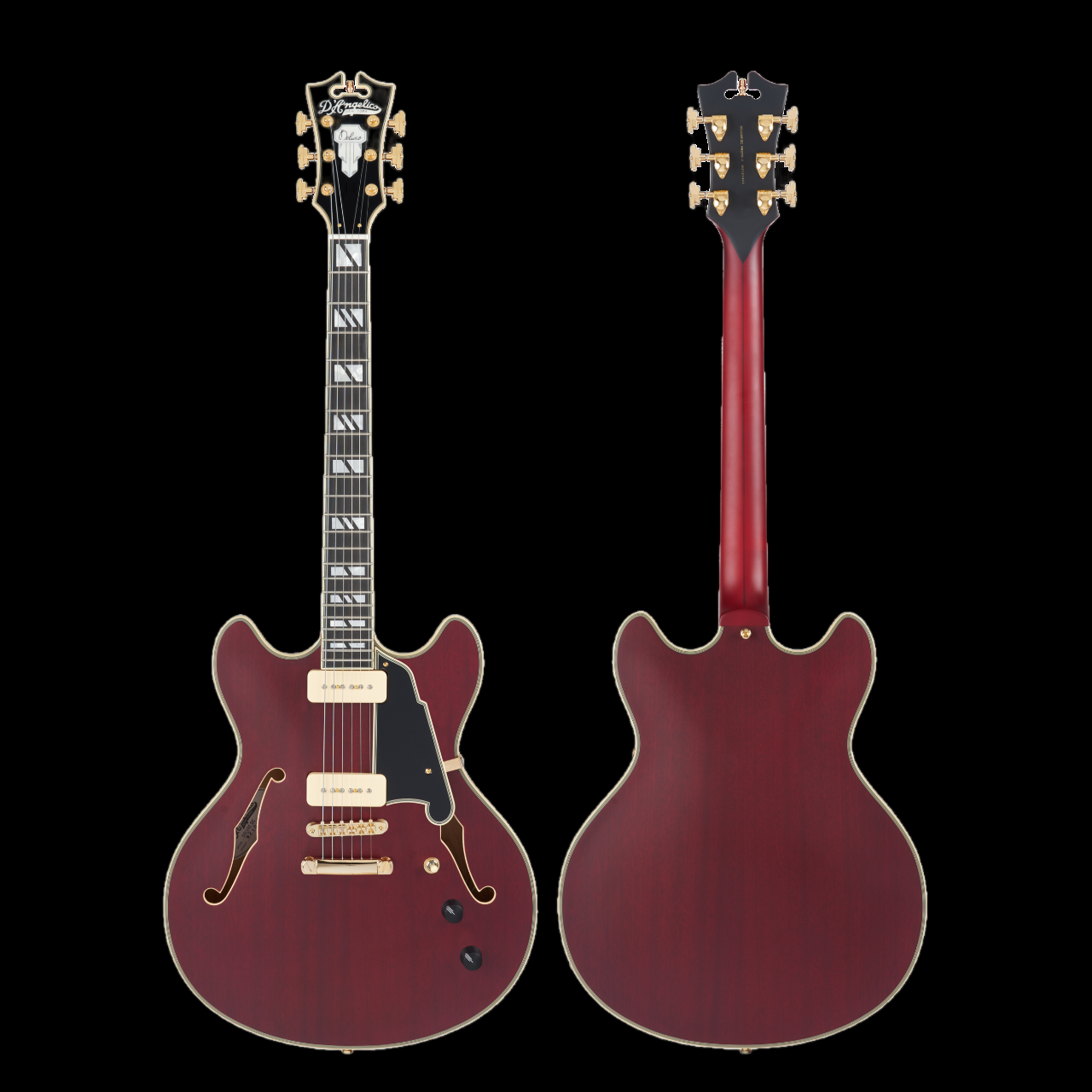 D'Angelico Deluxe DC Satin Trans Wine Electric Guitar
