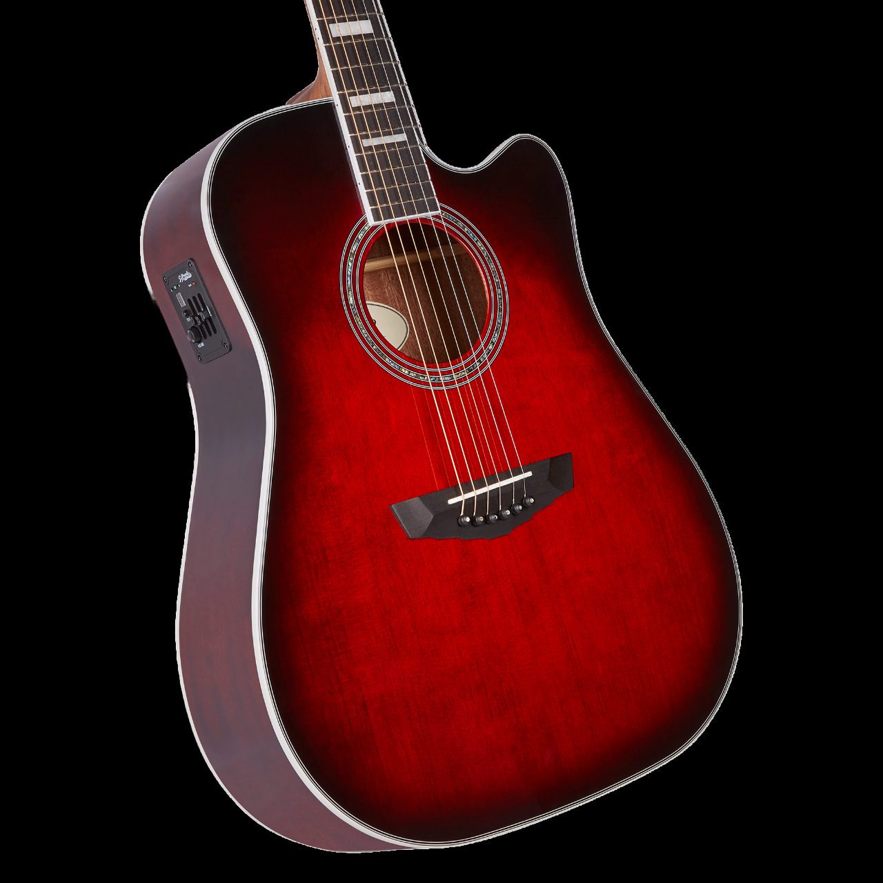 D'Angelico Premier Bowery Trans Dark Cherry Burst Acoustic Guitar