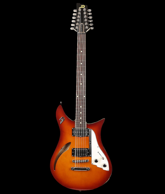 Duesenberg Double Cat 12 String Vintage Burst Electric Guitar with Gig Bag