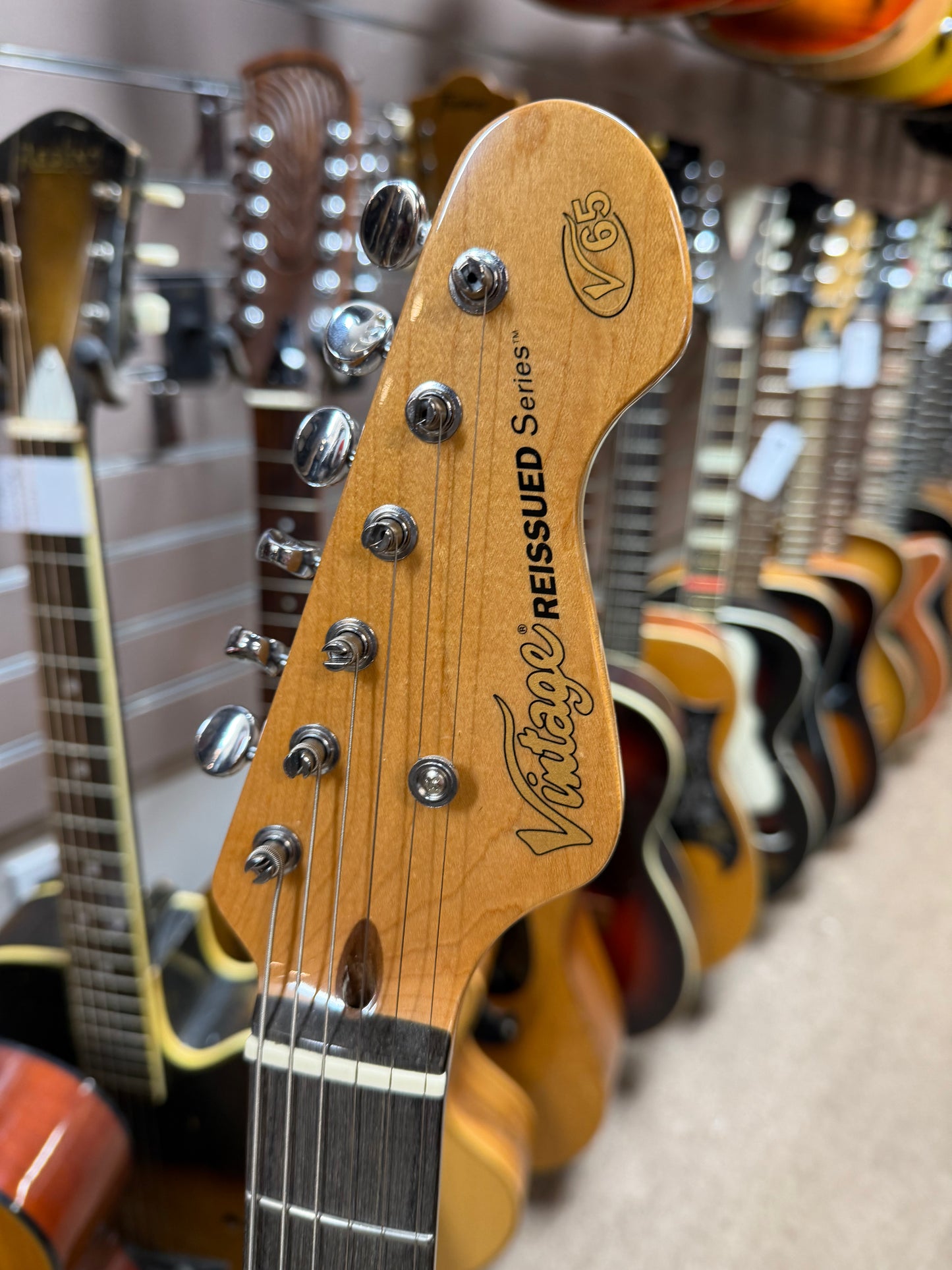 Vintage V65 Reissued Series Electric Guitar ~ Boulevard Black - Mint Used