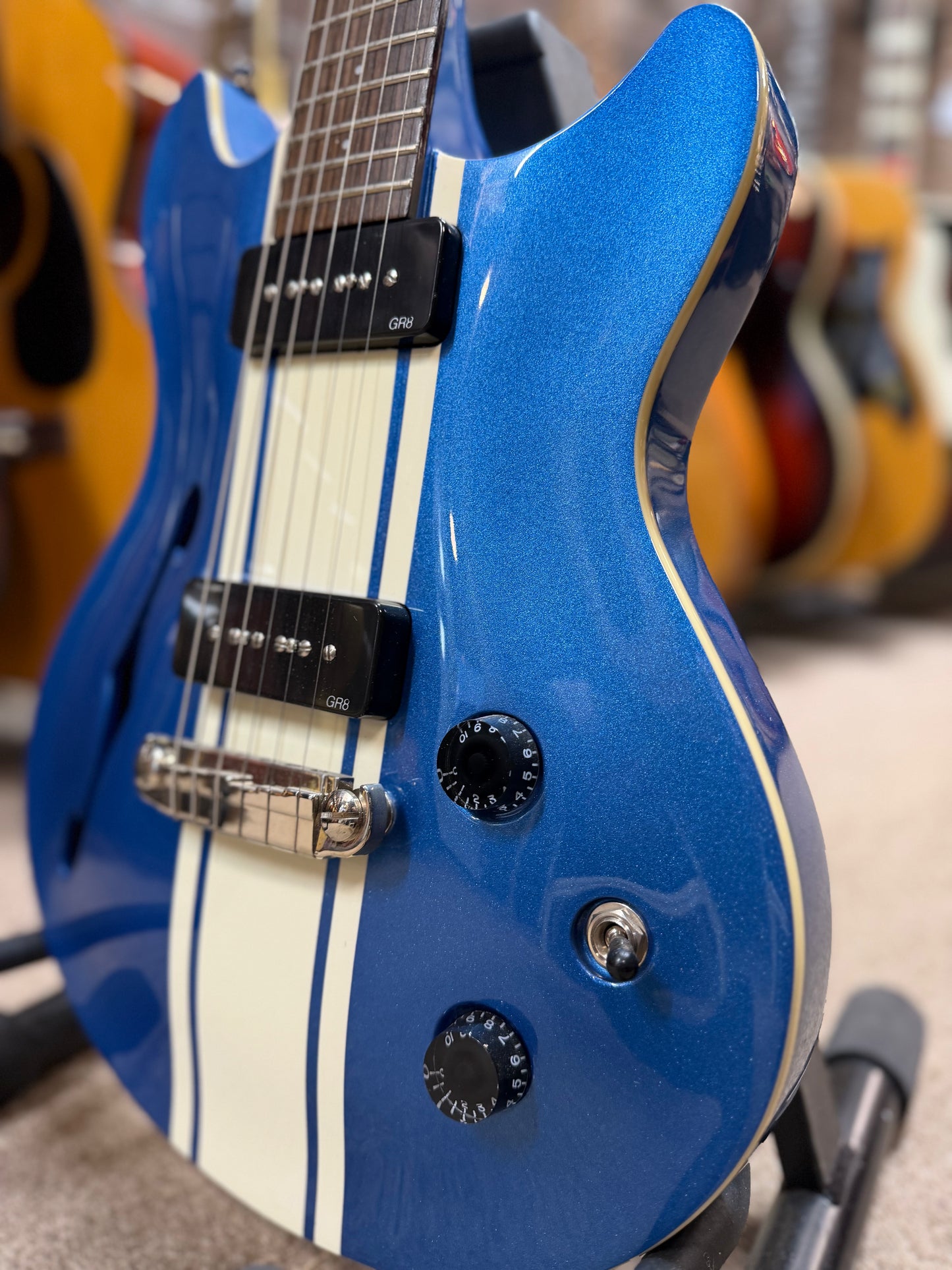Indie Guitar Company Double Cut Metallic Blue Electric Guitar - NOS