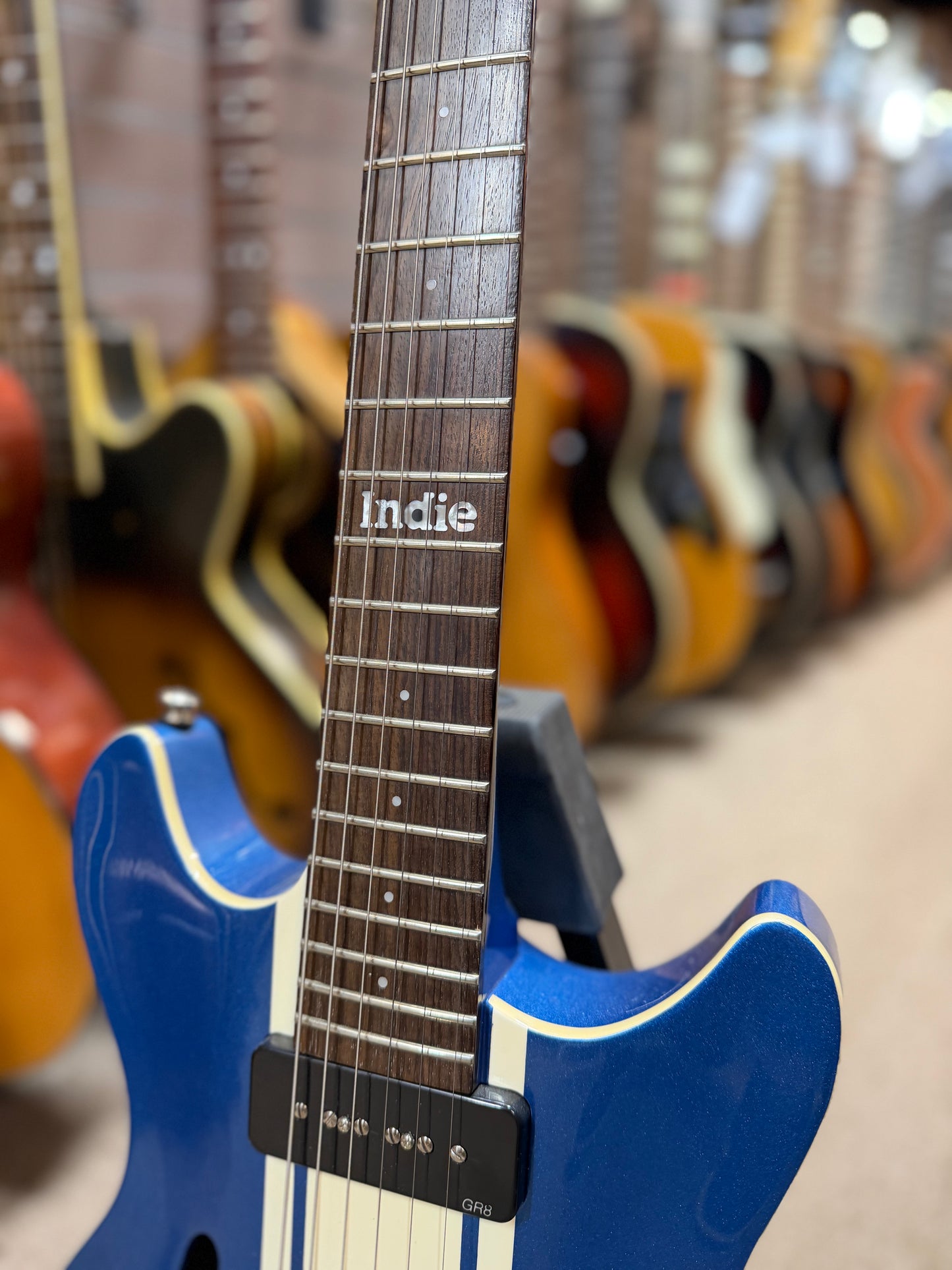Indie Guitar Company Double Cut Metallic Blue Electric Guitar - NOS