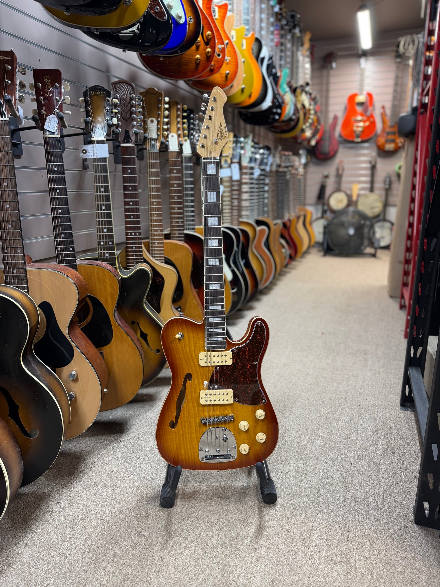 Revelation RFT DLX Thinline Honey Burst Electric Guitar - NOS
