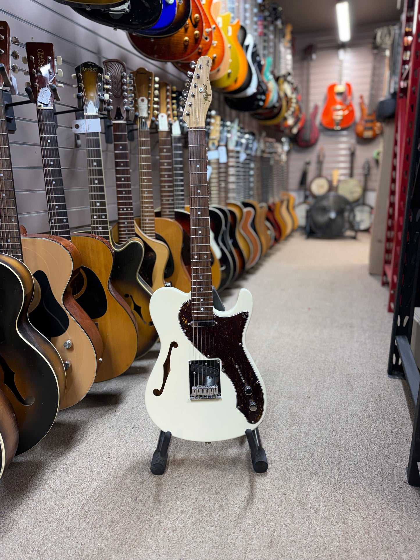Tagima T-920 Semi Hollow Body Olympic White Electric Guitar - NOS
