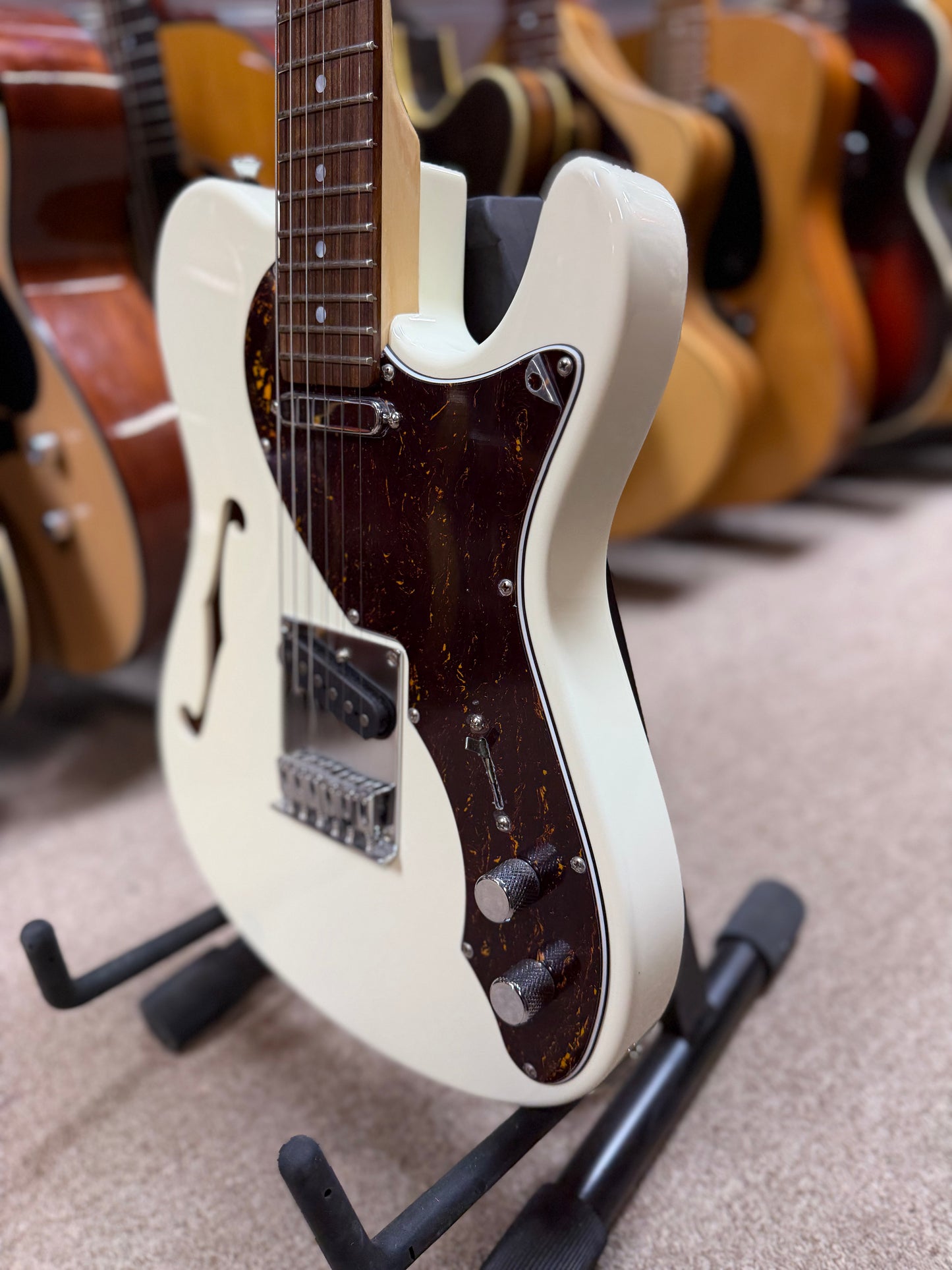 Tagima T-920 Semi Hollow Body Olympic White Electric Guitar - NOS