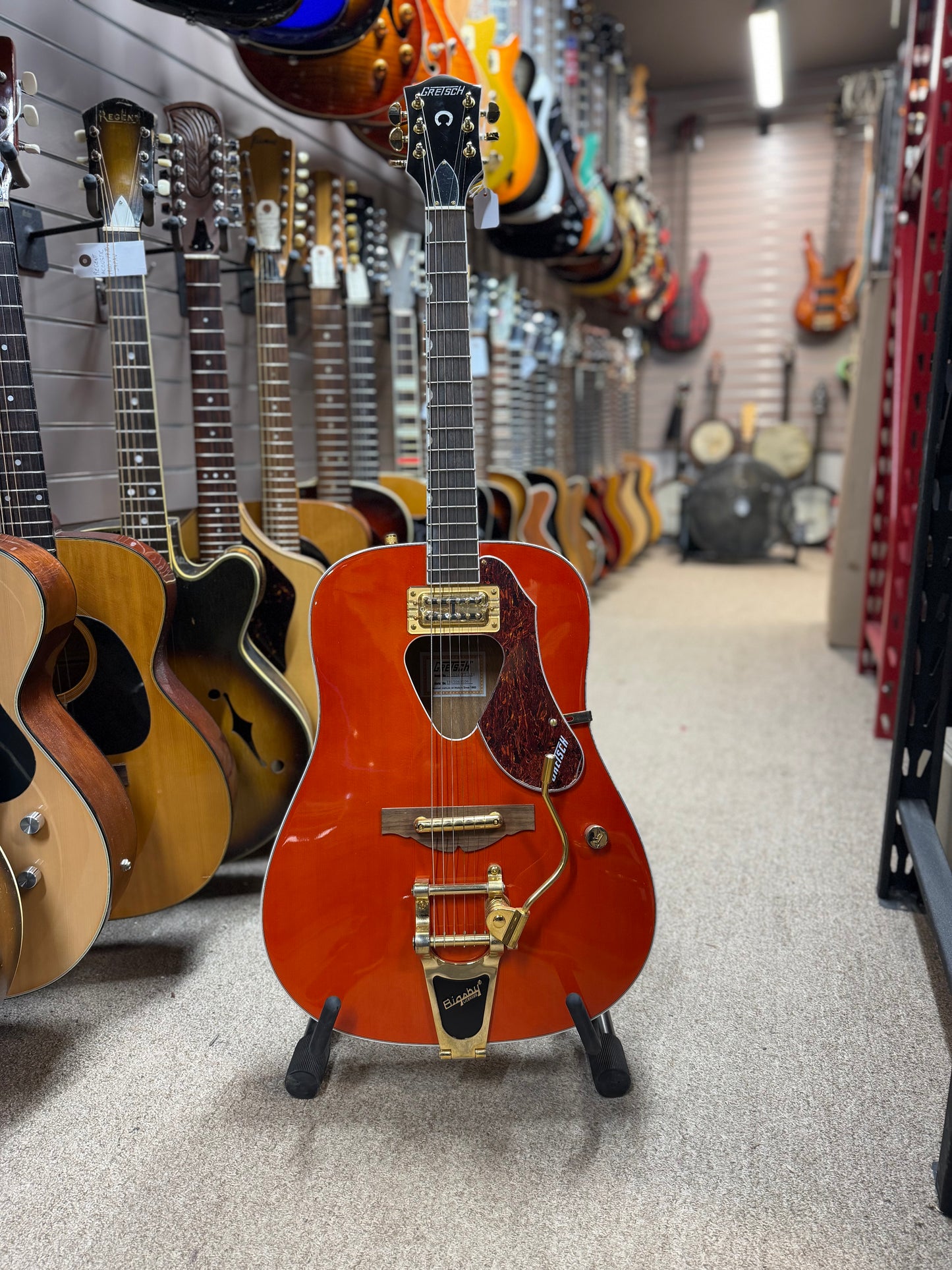 Gretsch G5034TFT Rancher, Fideli'Tron Pickup, Bisgby Tailpiece, Savannah Sunset - NOS