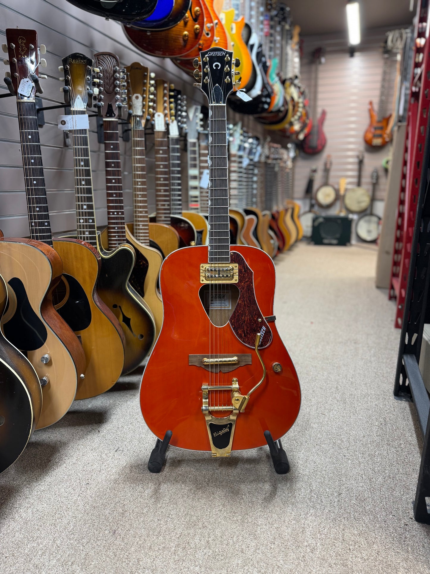 Gretsch G5034TFT Rancher, Fideli'Tron Pickup, Bisgby Tailpiece, Savannah Sunset - NOS