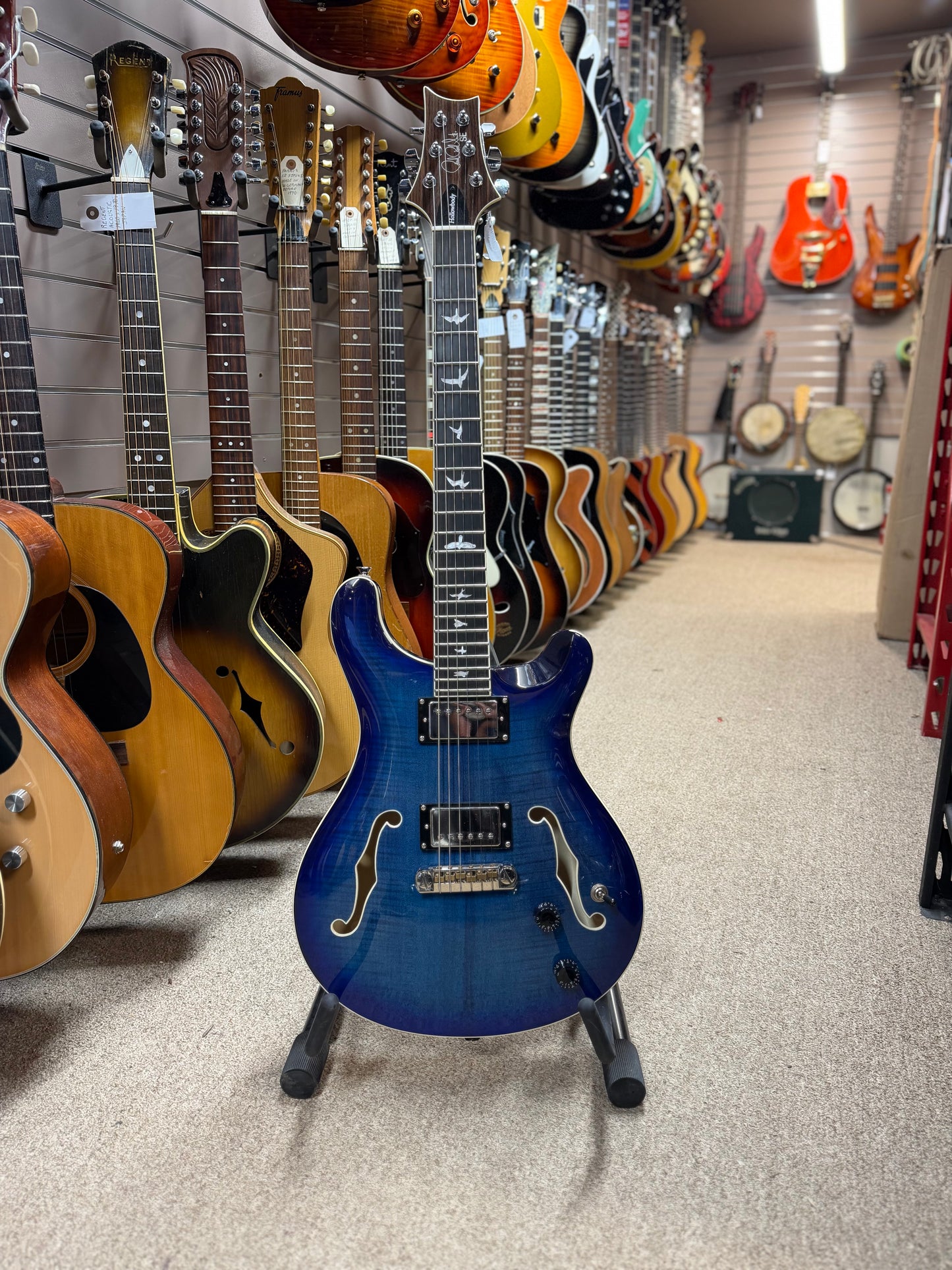 PRS SE Hollowbody II Electric Guitar - Faded Blue Burst - NOS