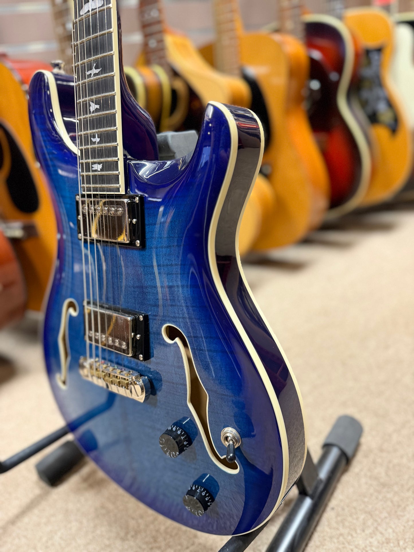 PRS SE Hollowbody II Electric Guitar - Faded Blue Burst - NOS