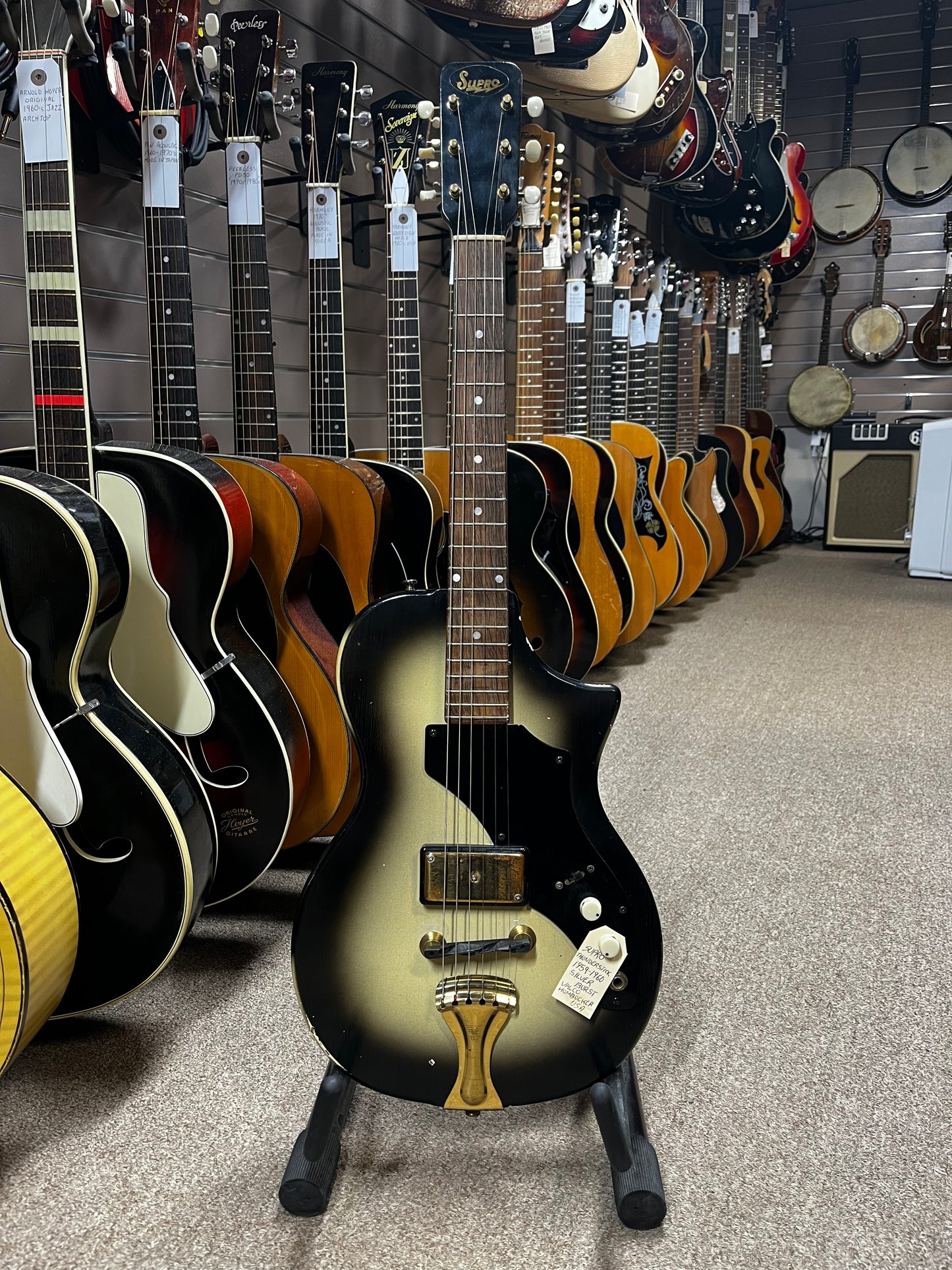 Supro Thunderstick 1959 -1960 Silver Burst Valco Humbucker USA Electric Guitar