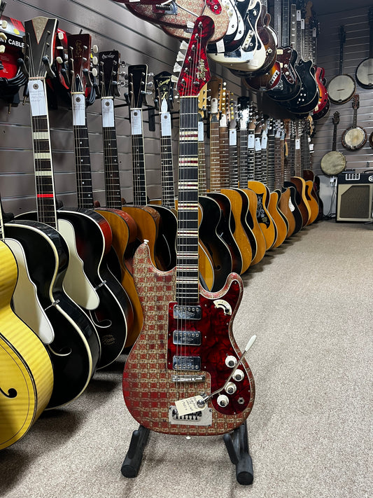 Hofner Galaxie 176 Red Brocade-Texture Vinyl 1960s Electric Guitar