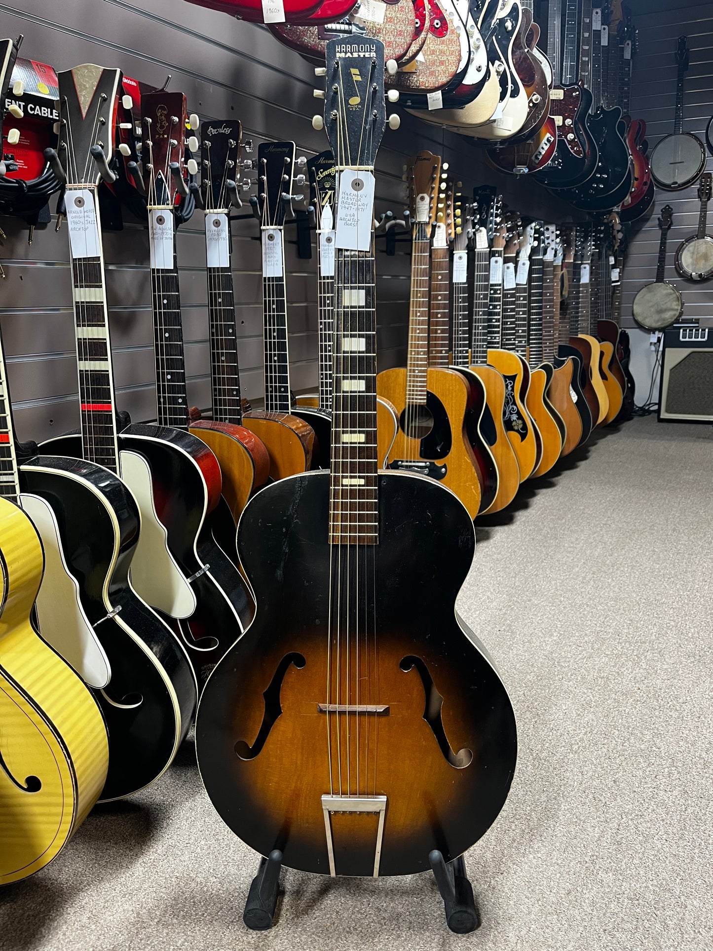 Harmony Master Broadway 1947-1971 USA Arch Top Burst Acoustic Guitar