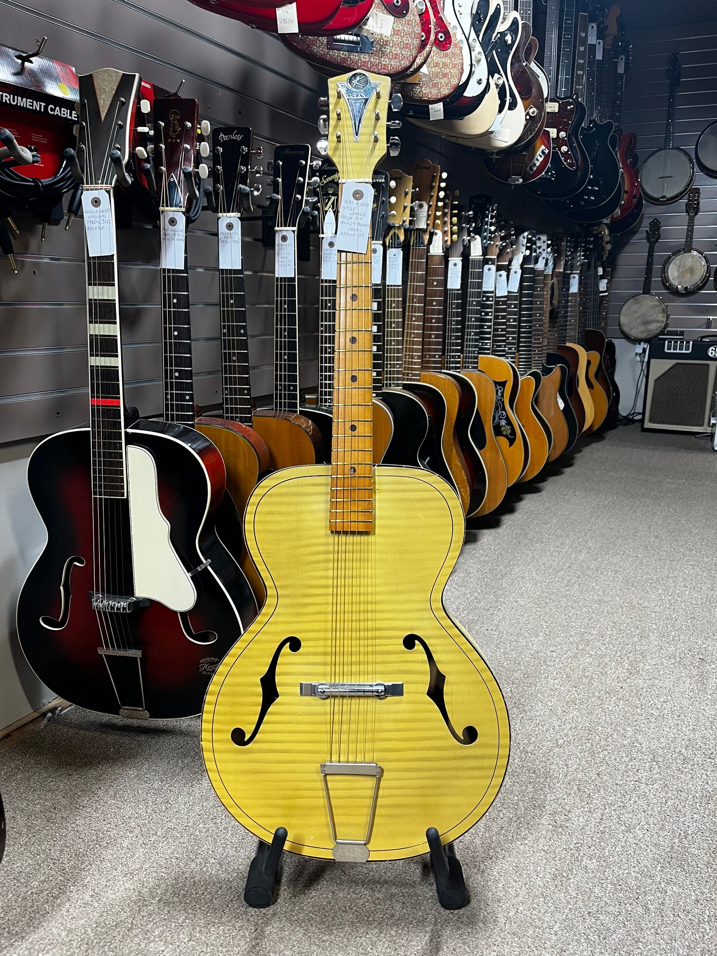 Kay K6868 Style Leader Archtop Acoustic Guitar Honey Blonde - 1960's - Fair