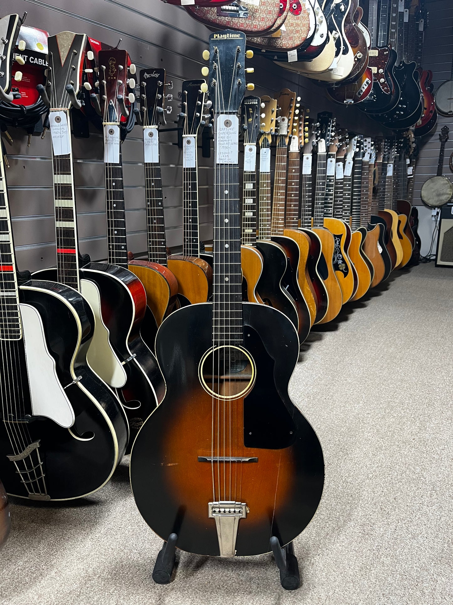 Playtime Supertone made by Harmony 1930s Acoustic Guitar