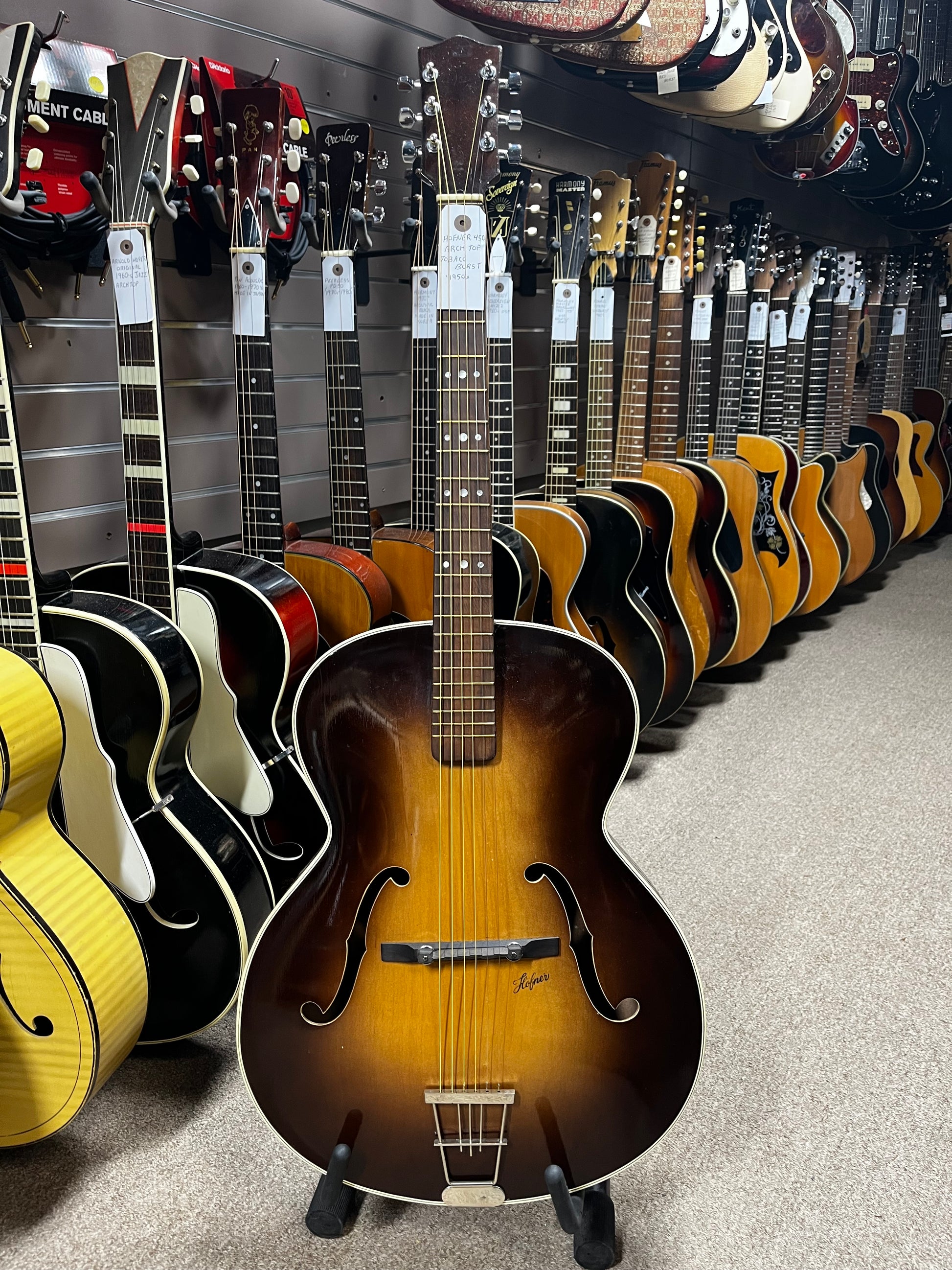 Hofner 450 Arch Top Tobacco Burst Acoustic Guitar