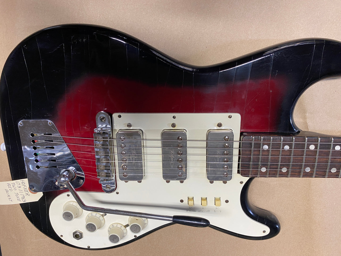 Hofner 173 II 1963 Two Tone Red Burst Electric Guitar