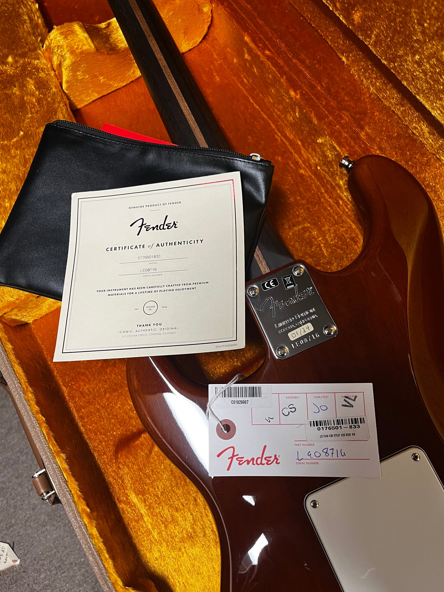 Fender Rarities Series Flame Top Thinline Stratocaster HSS with Rosewood Neck 2019 Violin Burst - Used Mint