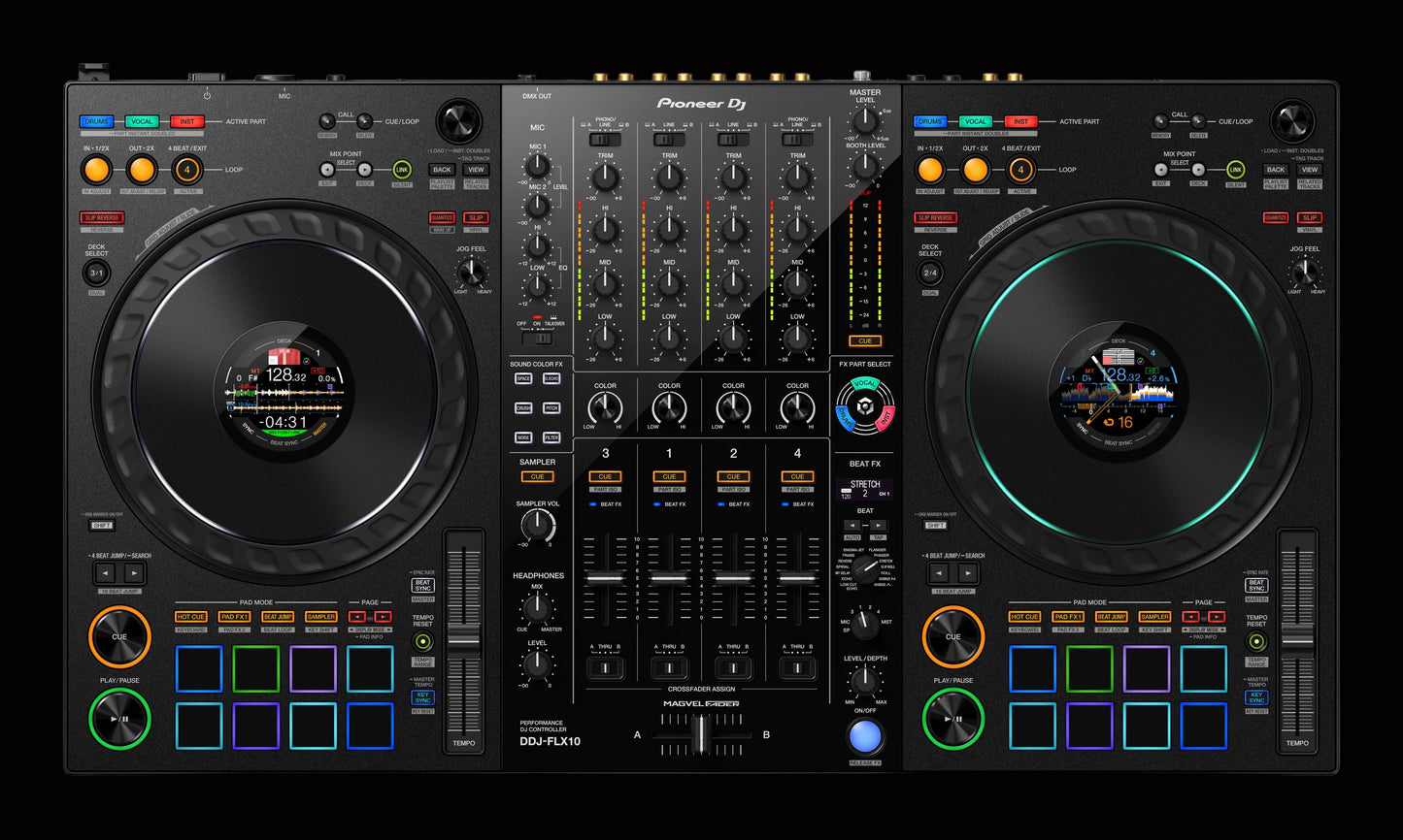 Pioneer DDJ FLX 10 4-Channel DJ Controller