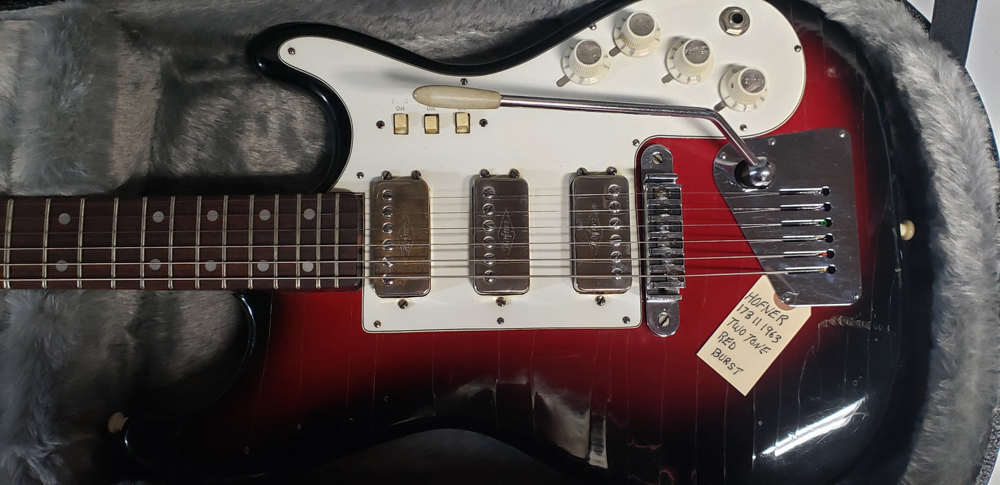 Hofner 173 II 1963 Two Tone Red Burst Electric Guitar